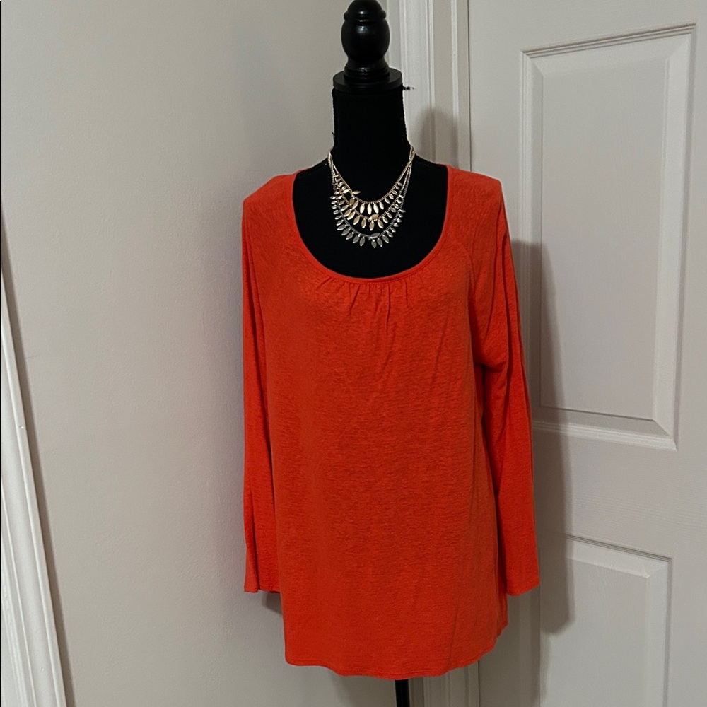 NWOT Chico's Size 2 (regular size L) Burnt Orange Long Sleeve Top